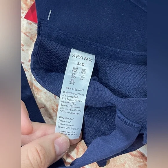 SPANX 36D Deep Navy Bra Front Closure